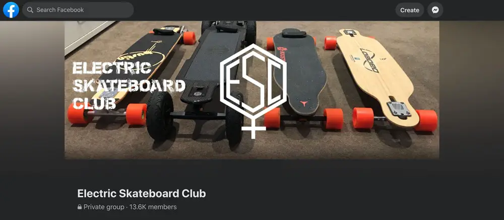 Electric Skateboard Club Facebook Group
