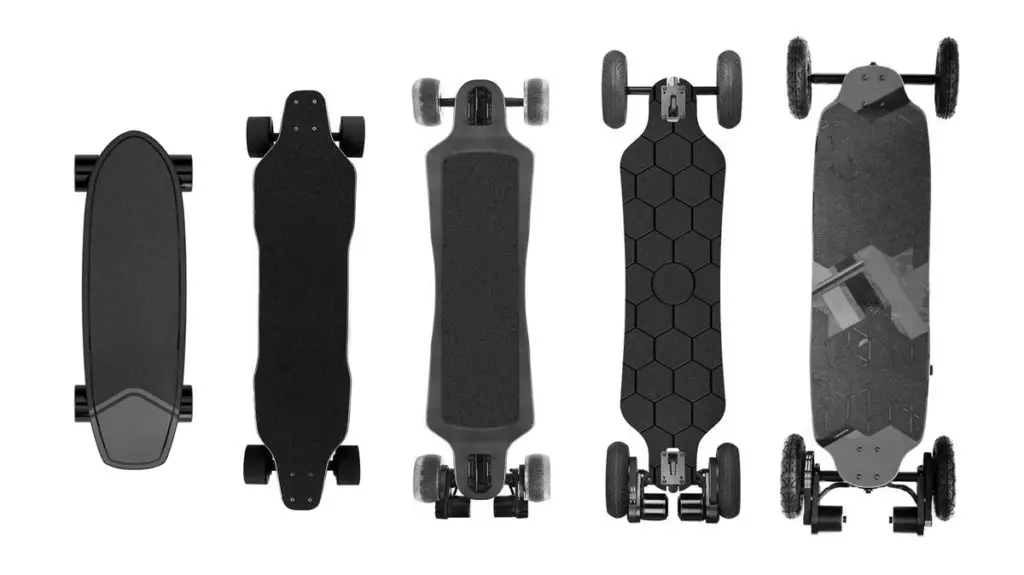 electric skateboard deck shapes