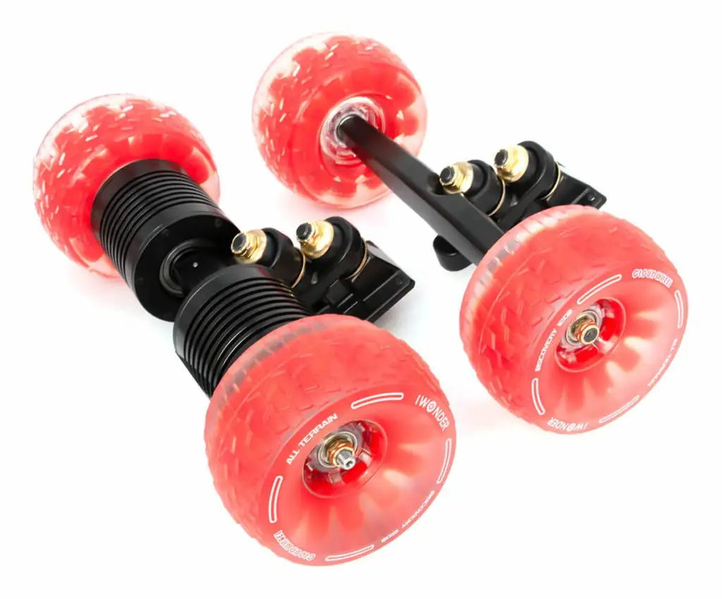 electric skateboard direct drive motor kit with red wheels